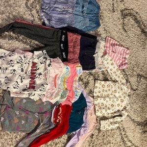 Short sleeve long sleeve shorts pants ranges from 4t through 5t